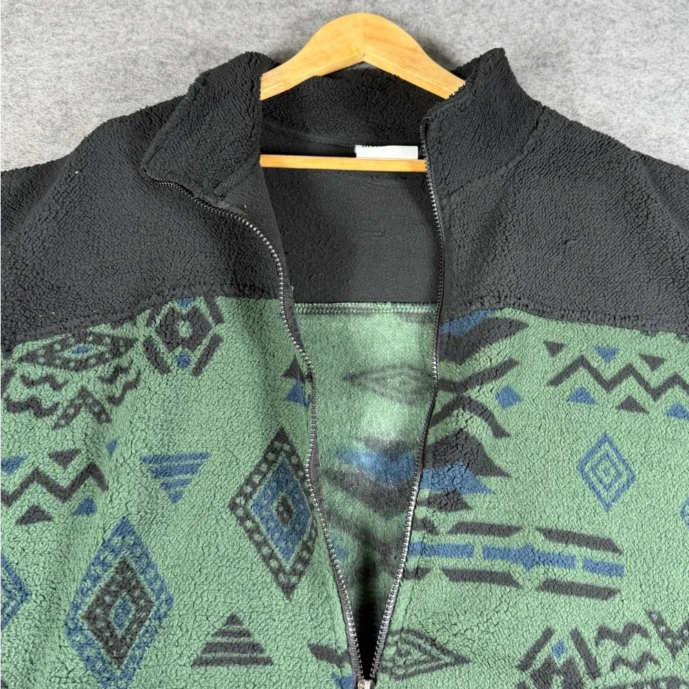 River Trail‎ Southwestern Aztec Fleece Jacket Green 2XL NWT Unisex Men Sizing